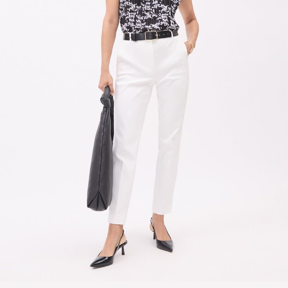 RW&CO. White Cropped Ankle Dress Pants